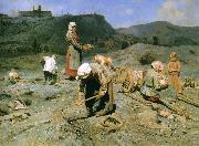 Nikolay Bogdanov-Belsky Poor Collecting Coal oil on canvas